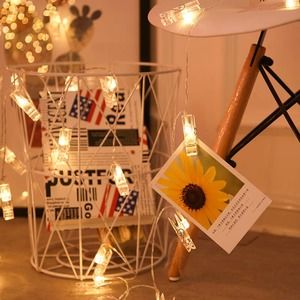 LED‎ Clips Fairy Lights for Hanging Photos and Memories, 20 Warm Lights~~NWT